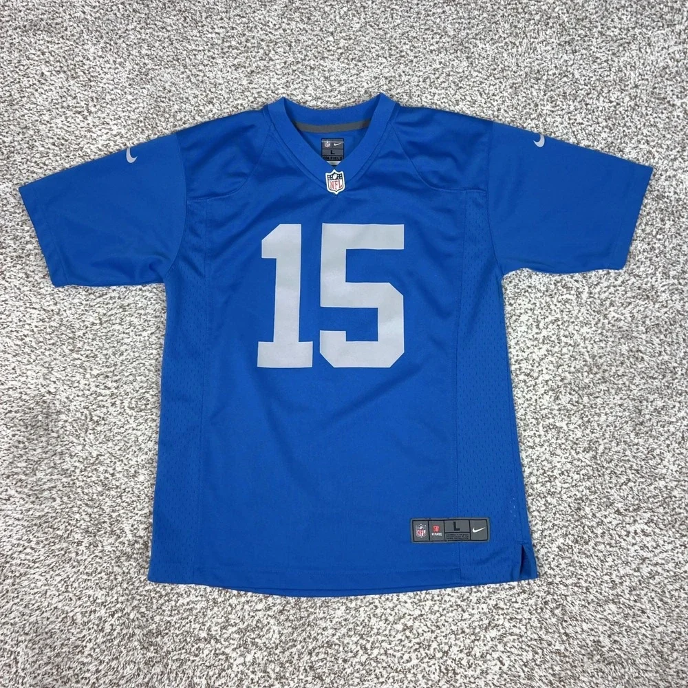 Detroit Lions Jersey‎ Boys Youth Large Blue NFL Football Nike Golden Tate III 15